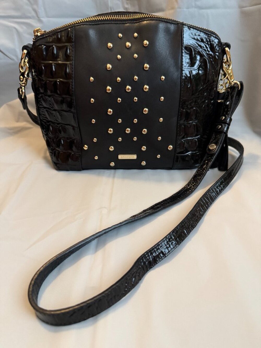 Brahmin Black with Gold Hardware Crossbody Bag